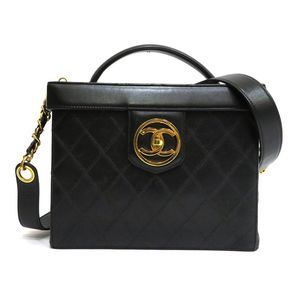 Chanel Vanity Bicolor Shoulder Bag Black